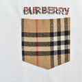 BURBERRY 格紋口袋刺繡字母短袖 (白)_2
