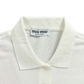 MIUMIU 經典標誌刺繡Polo短袖 (白)_4