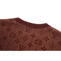 LOUIS VUITTON 酒紅色滿印老花紋針織短袖_3