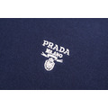 PRADA 標誌刺繡海鷗領針織短袖（藏青色）_2
