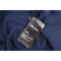 PRADA 標誌刺繡海鷗領針織短袖（藏青色）_6