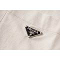 PRADA 三角標雙口袋棉麻短袖襯衫_2
