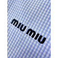 MIUMIU 標誌刺繡格紋襯衫_2