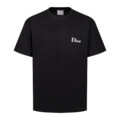 DIOR 胸部小字母刺繡短袖（黑）