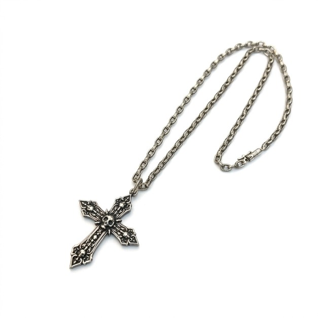 CHROME HEARTS 骷髏頭十字架項鍊