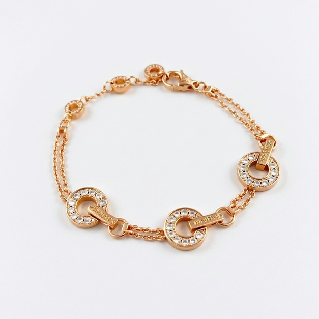 BVLGARI 玫瑰金招財錢幣手鍊