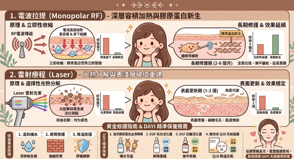 想打電波拉提、雷射煥膚？先懂「作用原理」，術後修護這樣做效果翻倍！