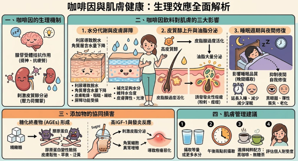 每日一杯咖啡是美肌還是傷膚？深度解析咖啡因對肌膚的生理真相