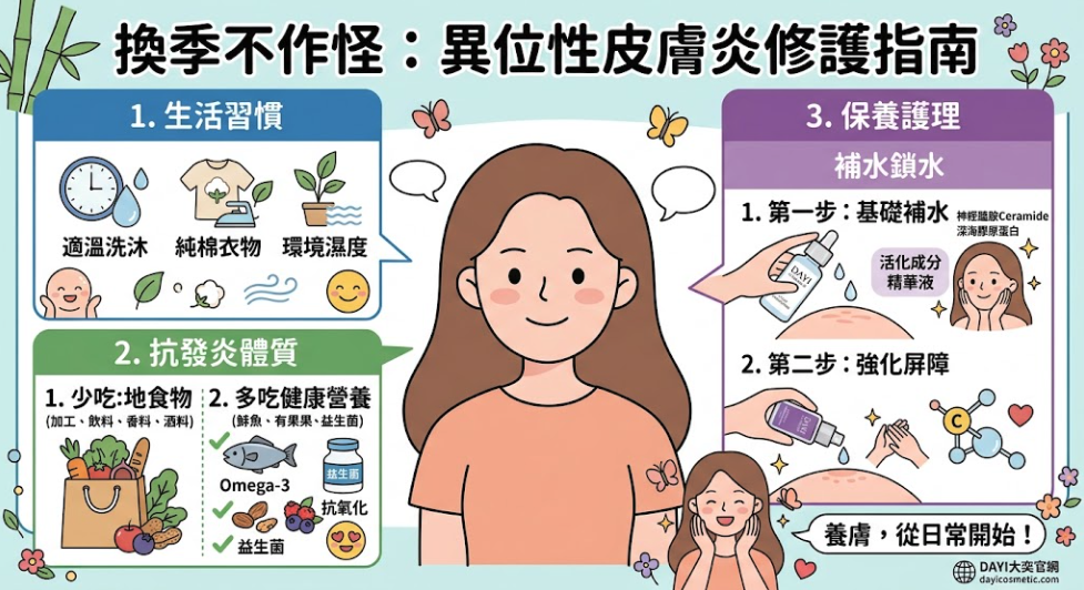 換季不作怪，告別異位性皮膚炎，從「食、生活、保養」找回平靜肌