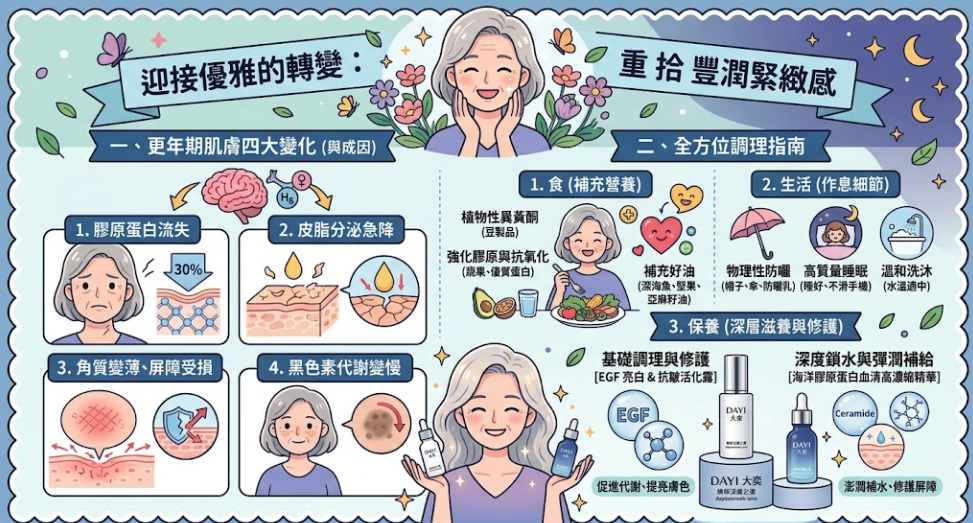 迎接優雅的轉變：搞懂更年期肌膚密碼，重拾豐潤緊緻感