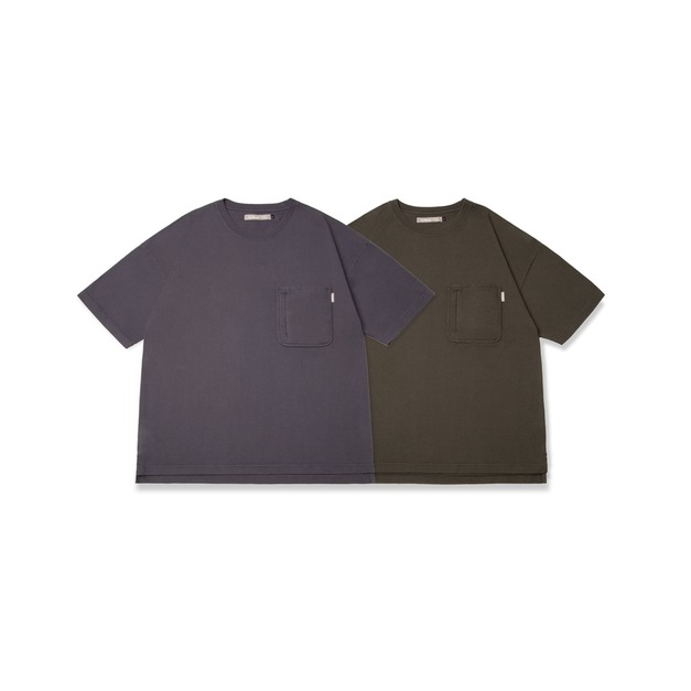 水洗口袋短Tee