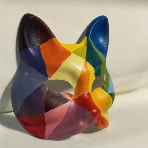 彩繪面具-設計款-繽紛色塊