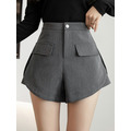高腰A字西裝顯瘦闊腿短褲