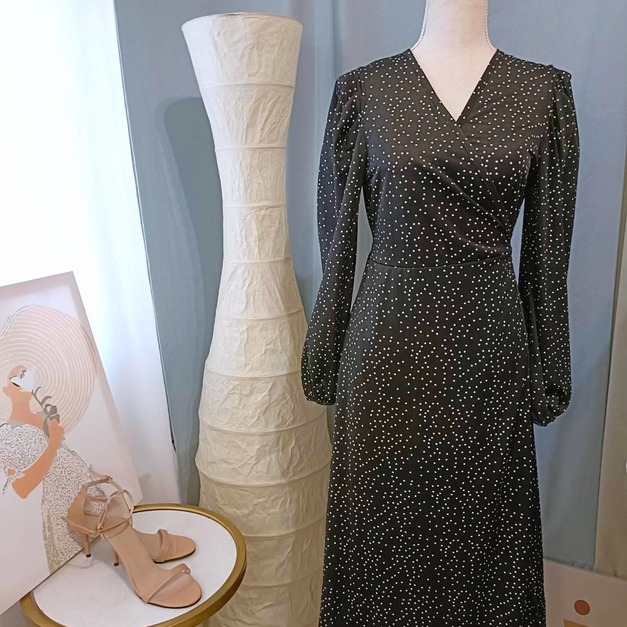 韓國復古顯瘦減齡綁帶洋裝