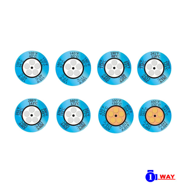 英國進口 Thermax 不可逆五格圓狀溫度貼紙 