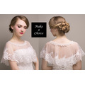 【A150612】【現貨】復古白色短版蕾絲婚紗披肩/斗篷/披風