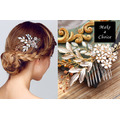 【A160108】【現貨】復古巴洛克香檳金葉水鑽小巧髮梳髮插_2