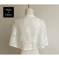 A171001-A【現貨】優雅白色綁帶式蕾絲婚紗禮服披肩/蕾絲衣_3