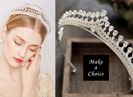 A181110【現貨】簡約氣質超閃耀鋯石銀色奢華公主皇冠