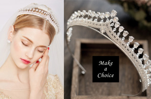 A181110【現貨】簡約氣質超閃耀鋯石銀色奢華公主皇冠