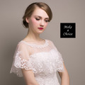 【A150612】【現貨】復古白色短版蕾絲婚紗披肩/斗篷/披風_2
