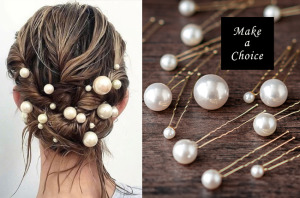 A190801【現貨】簡約大小珍珠髮簪髮釵髮叉U型夾盤髮套組18支入