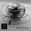 【A160707-A】【現貨】復古網紗花朵羽毛髮夾小禮帽/面紗【黑色】_3