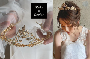 A210201【現貨】 唯美復古希臘橄欖葉金色皇冠髮箍。新娘飾品伴娘寫真生日派對