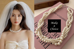 A240102【現貨】法式復古質感巴洛克多層次珍珠頸帶短項鍊Choker鎖骨鍊。派對新娘飾品尾牙