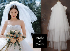 A260101【現貨】超美簡約三層蓬蓬紗澎澎紗紗造型硬紗頭紗【髮梳款】。凹造型必備結婚登記頭紗新娘頭紗自助婚紗