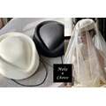 A251201【現貨】復古法式優雅平頂空姐毛呢感貝雷帽小禮帽【黑色、白色】。新娘名媛復古派對民媛千金風