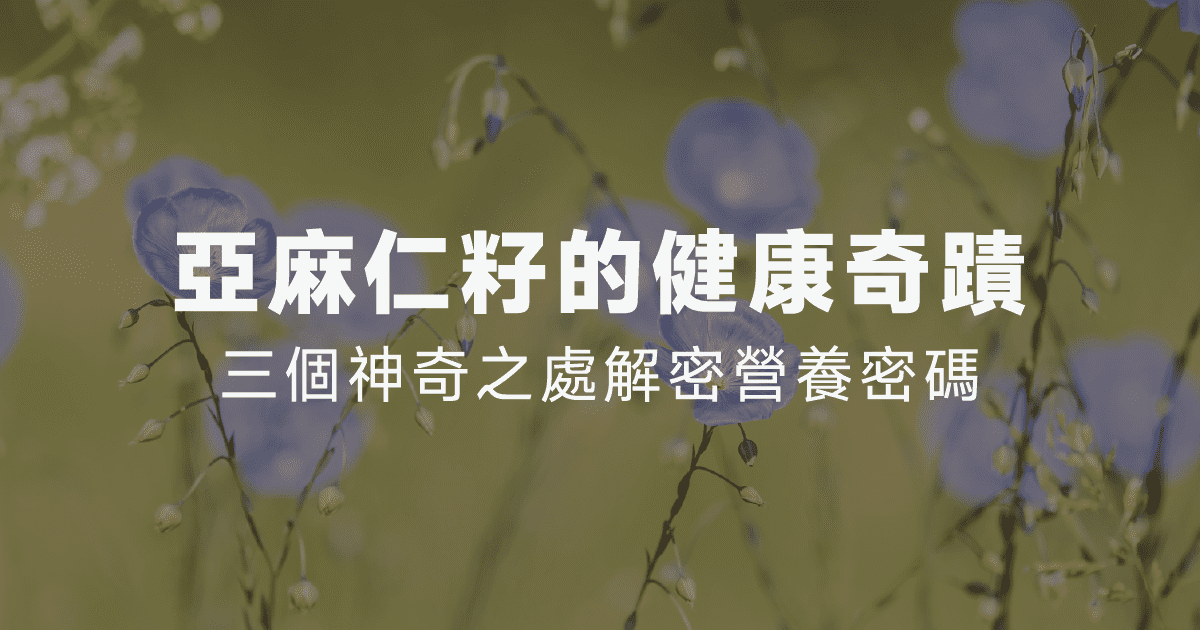 亞麻仁籽的健康奇蹟！三個神奇之處解密營養密碼