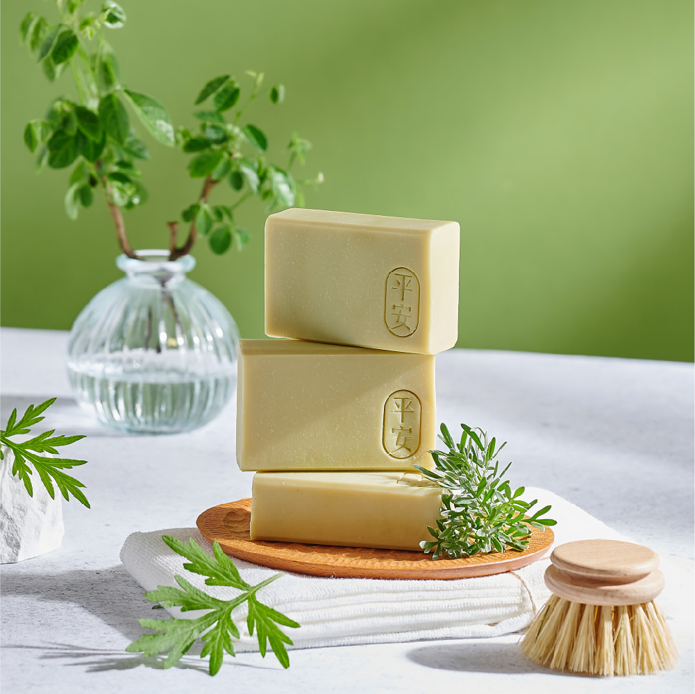 四季平安手工皂(艾草、芙蓉、抹草) 90g