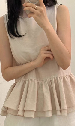 [01009002] 排扣小裙擺衫