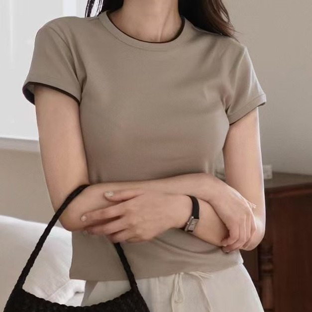 [02038407] 假兩件色邊T