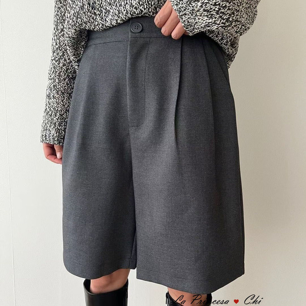 [06019501] 鬆緊五分西裝褲