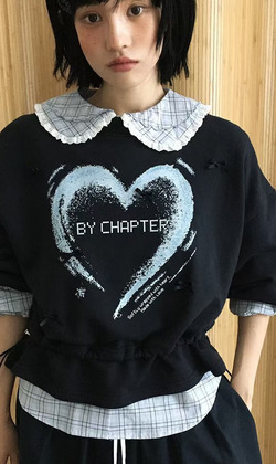 [02043708] 愛心圖案裙擺T