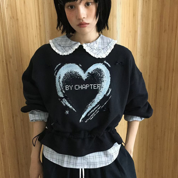 [02043708] 愛心圖案裙擺T