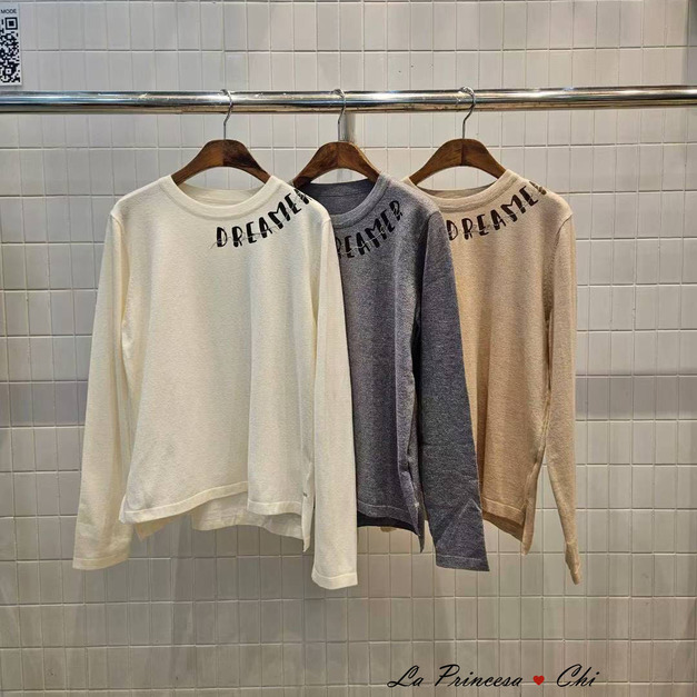 [02044309] 肩字母舒適軟棉T