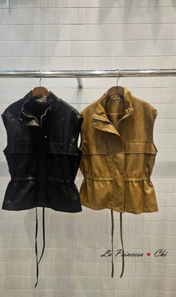 [01011401] PU皮背心