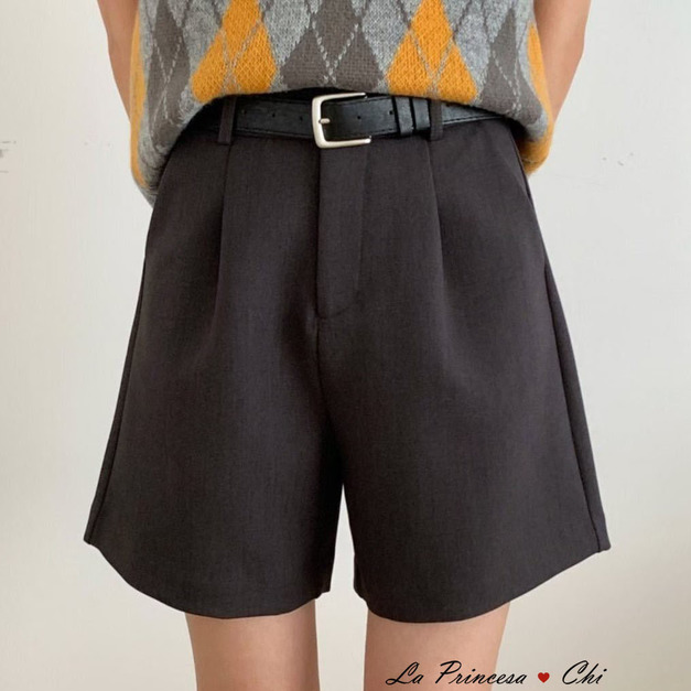 [06019808] 附皮帶西裝短褲