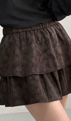 [07008009] 麂皮蛋糕短裙