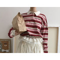 [02043609] 條紋蕾絲擺POLO衫