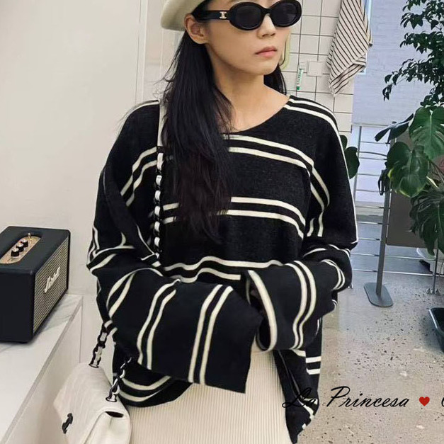 [12010707] 寬條紋暖呼呼毛衣