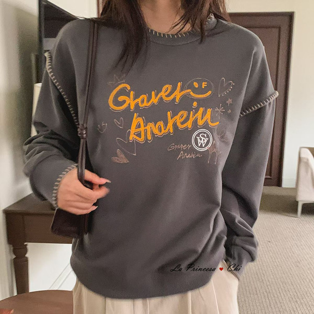 [02046402] 織紋滾邊字母T