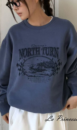 [02047706] 風景圖案加絨T