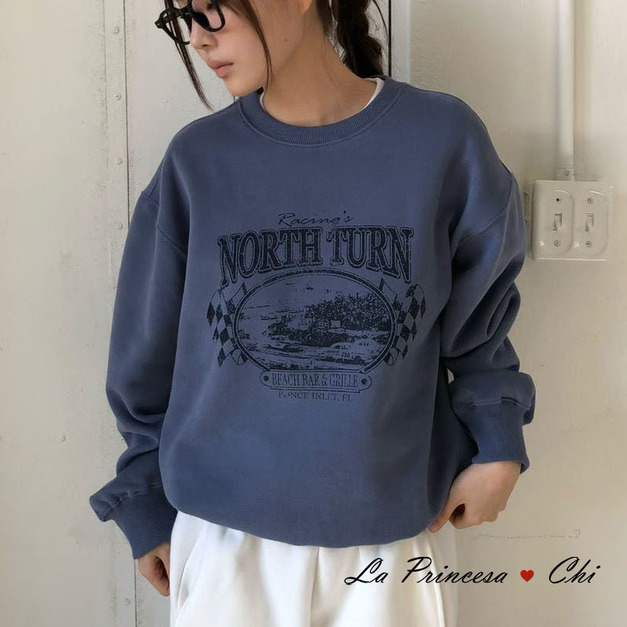 [02047706] 風景圖案加絨T