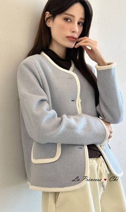 [13015503] 氣質滾邊小香外套