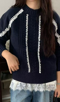 [12012909] 球球流蘇羊毛毛衣