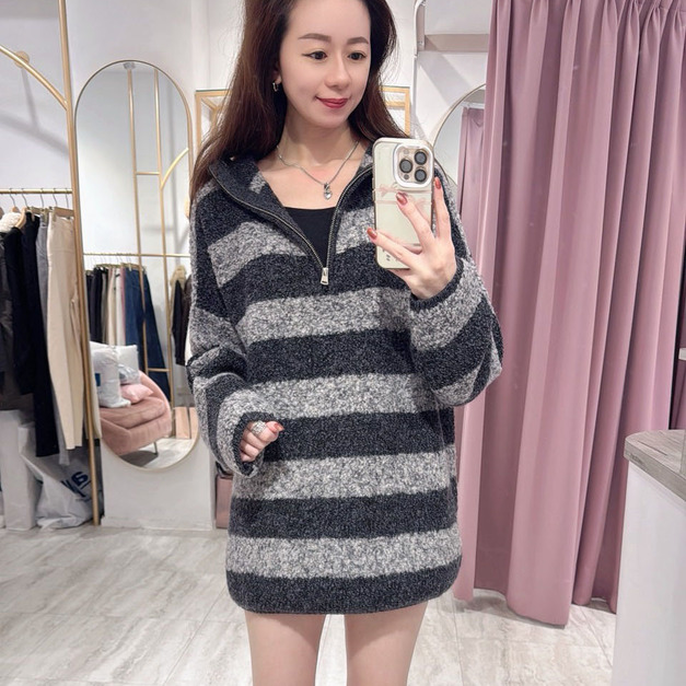 [12012503] 100%羊毛連帽長T